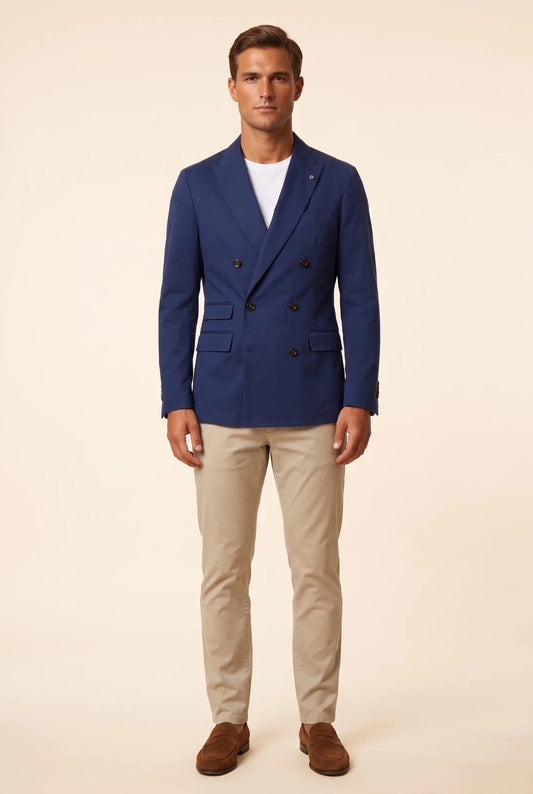 Men's double-breasted jacket made of 100% cotton – облечен