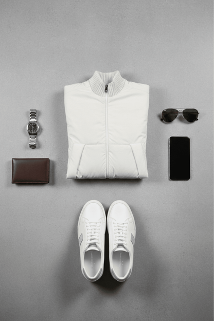 Мъжко Спортно Яке с плетени ръкави, Бял Giotelli Roberto Fashion Store Jacket GIO2601SWEWHIZIPM M