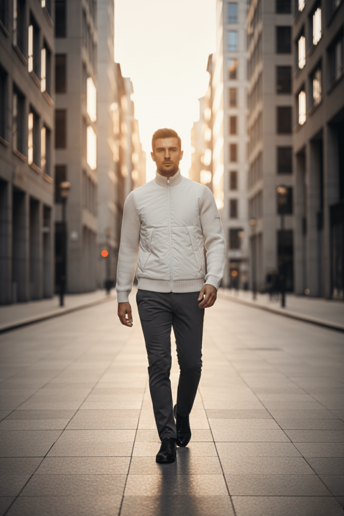 Мъжко Спортно Яке с плетени ръкави, Бял Giotelli Roberto Fashion Store Jacket GIO2601SWEWHIZIPM M