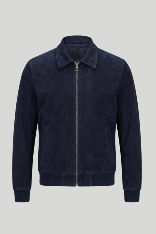 Мъжко яке "Matteo" от естествен велур, нейви син — размери XS-2XL Roberto&Co Roberto Fashion Store Jacket LEA2601JACNAVMAT-M XS