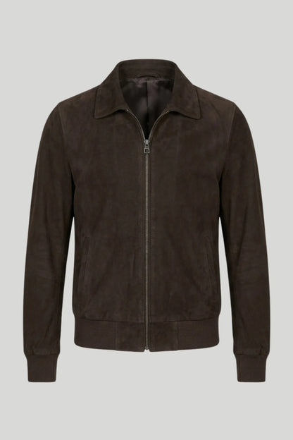Мъжко яке "Matteo" от естествен велур, земно кафяво — размери XS-2XL Roberto&Co Roberto Fashion Store Jacket LEA2601JACBROMAT-M XS