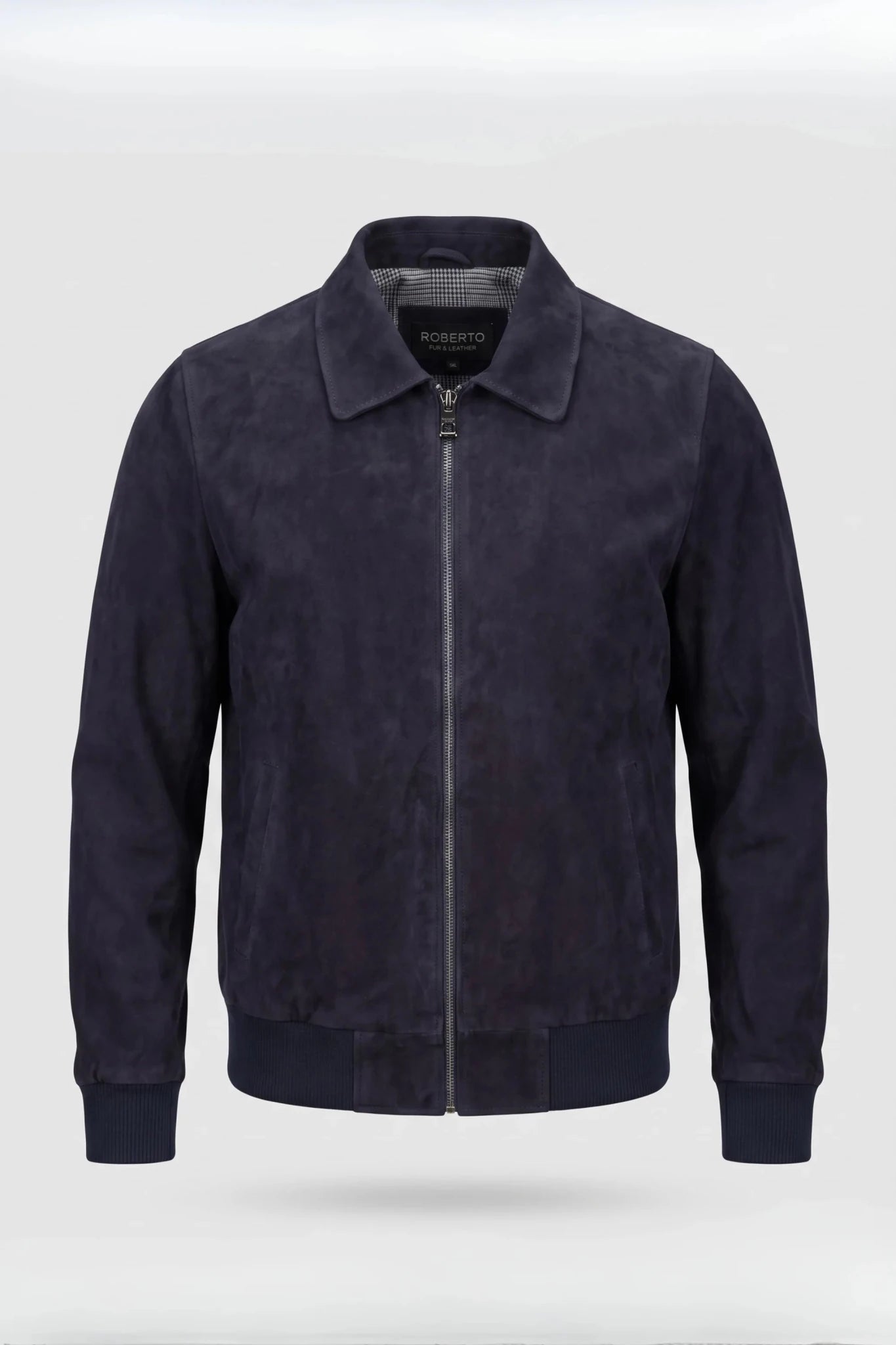 Мъжко яке от естествен велур Matteo в цвят - Нейви Син Roberto&Co Roberto Fashion Store One piece LEA1904JCKSUENAV-S S