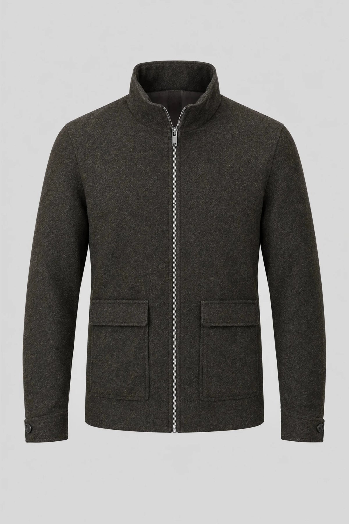 Herrenjacke mit hohem Kragen aus Wollmischung Boston - dunkelgrün Boston Roberto Fashion Store Sweater MAY83654387-S S