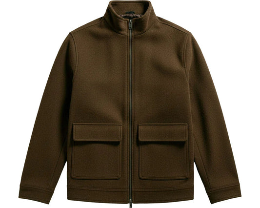 Мъжко яке с висока яка от вълнена смес Boston - тъмнозелен Boston Roberto Fashion Store Sweater MAY83654387-S S