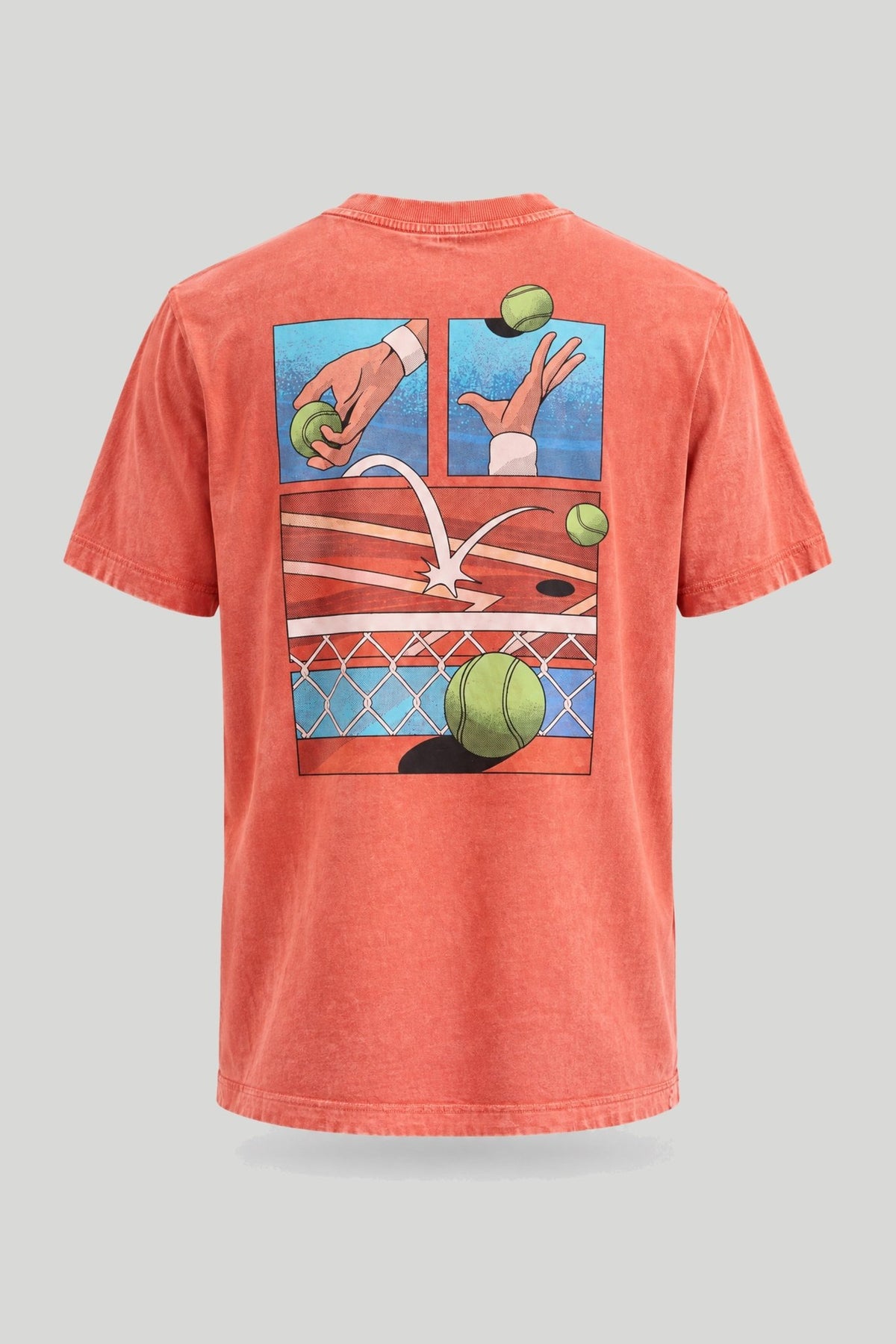 Оранжева мъжка тениска от 100% памук с принт на гърба Medicine Roberto Fashion Store T-shirt RW26-TSM120-22X-S S
