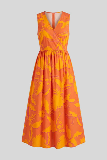 Памучна рокля "Dafni" - оранжево Roberto&Co Roberto Fashion Store Dress NWA1007DRSORNCOT-SM S/M