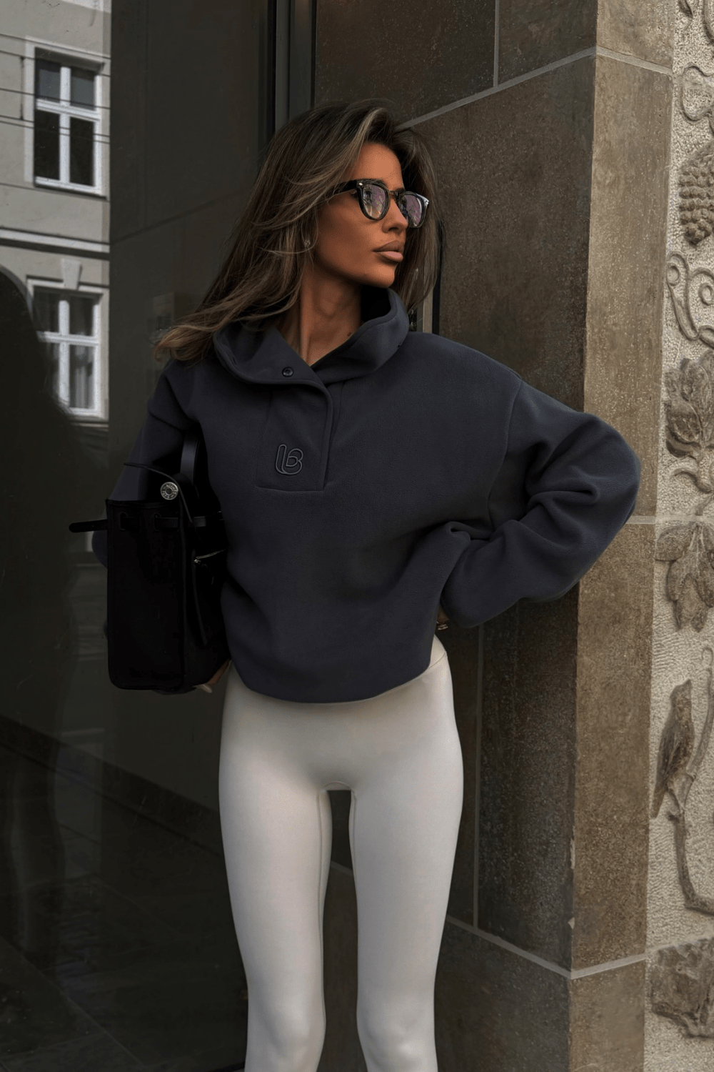 Polarfleece-Sweatshirt ASPEN – graphitfarben, Einheitsgröße, 95 % Baumwolle und 5 % Elasthan LaBalancia Roberto Fashion Store One piece 5907378527991 UNI