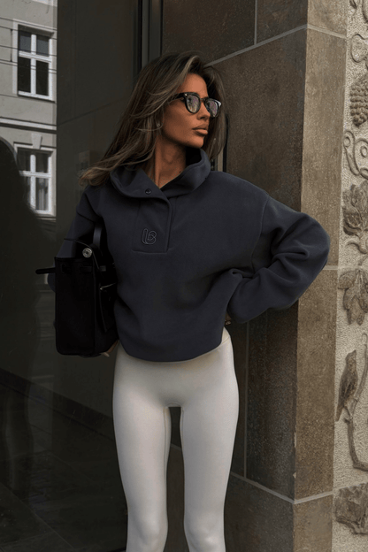 Polarfleece-Sweatshirt ASPEN – graphitfarben, Einheitsgröße, 95 % Baumwolle und 5 % Elasthan LaBalancia Roberto Fashion Store One piece 5907378527991 UNI