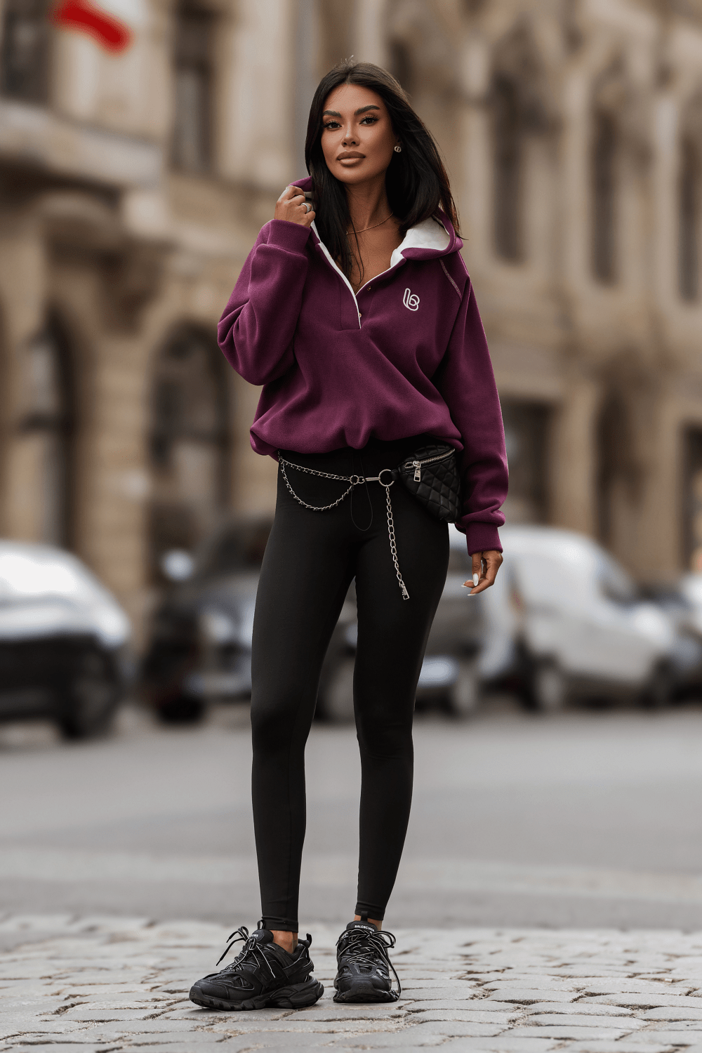 Поларена блуза LOOM - слива и светло розово LaBalancia Roberto Fashion Store Set 5907378523740 UNI