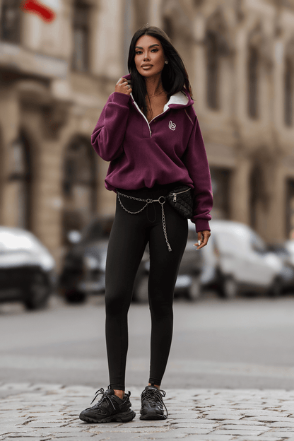 Поларена блуза LOOM - слива и светло розово LaBalancia Roberto Fashion Store Set 5907378523740 UNI