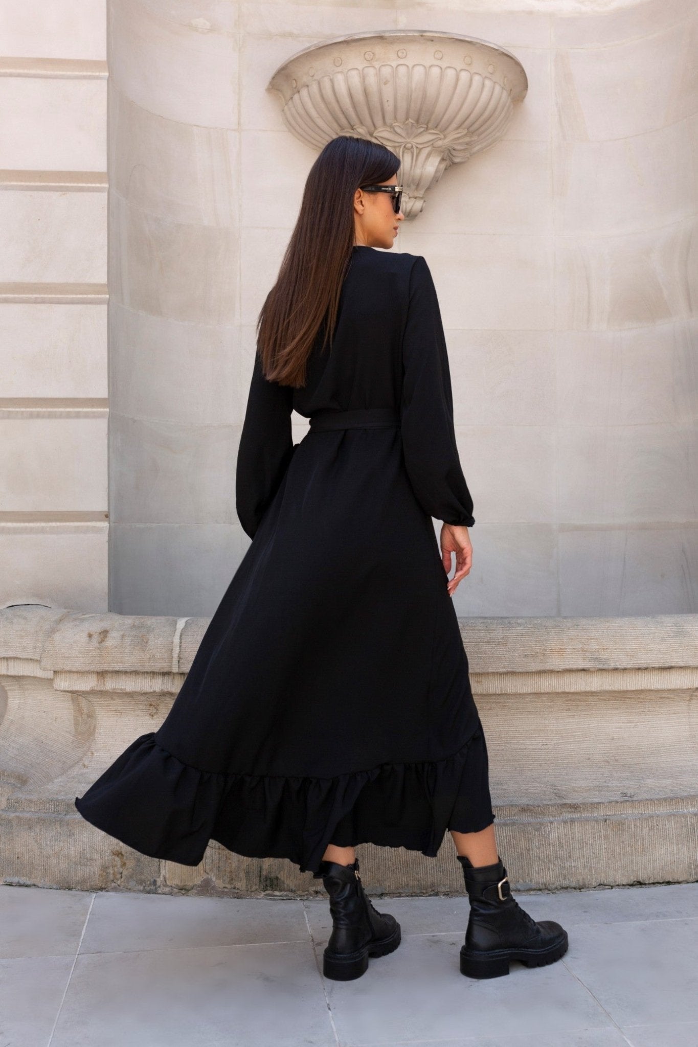 Рокля "АННА" дълга в черно, нежна вискоза за елегантна визия LaBalancia Roberto Fashion Store Shirt 5907378504183 XS/S