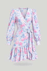 Vestido ANNA - floral azul gelo