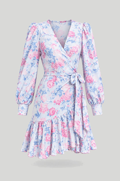 Рокля ANNA - флорална ледено синя LaBalancia Roberto Fashion Store Dress 5907378521937 XS/S