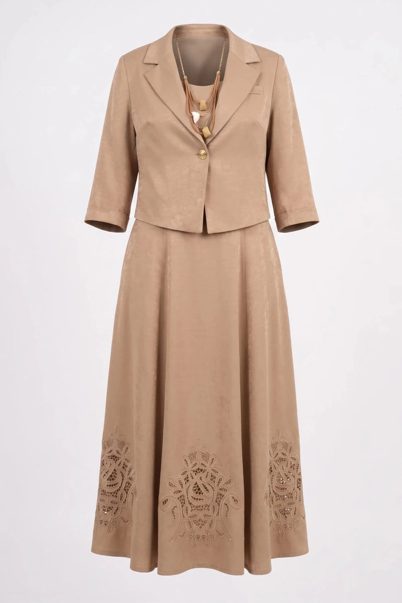 Dress and jacket "Elivana" - beige