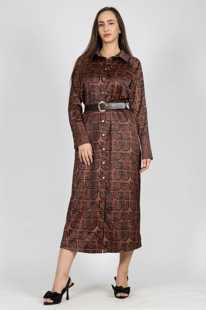 Рокля, Кафяв New Era Roberto Fashion Store One piece NLZ0612DRSBRWLNG36 36