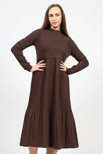 Рокля, Кафяв Roberto Fashion Roberto Fashion Store One piece ESP3010DRSBRWCLF36 36 Кафяв