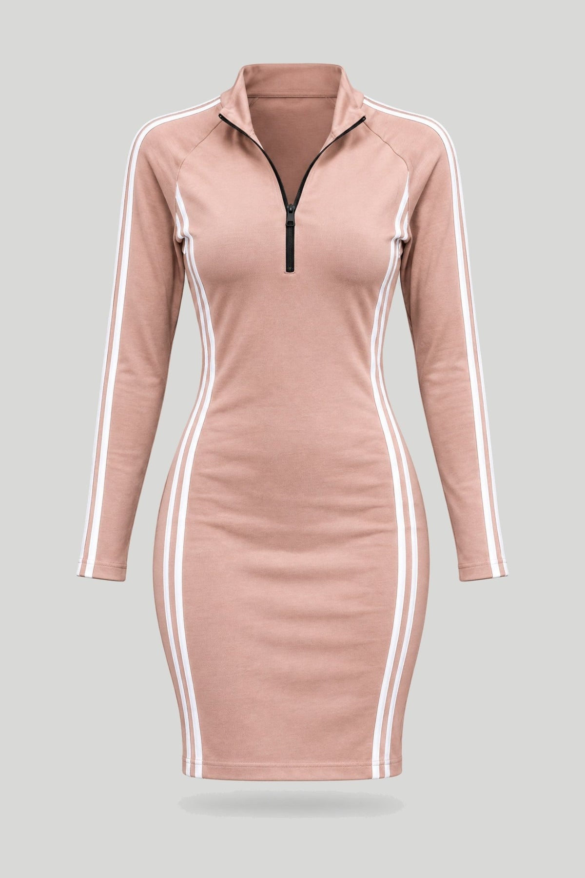 Рокля от премиум визкоза с елегантна лента - Модел в бежов цвят LaBalancia Roberto Fashion Store Dress 5907378504060 S
