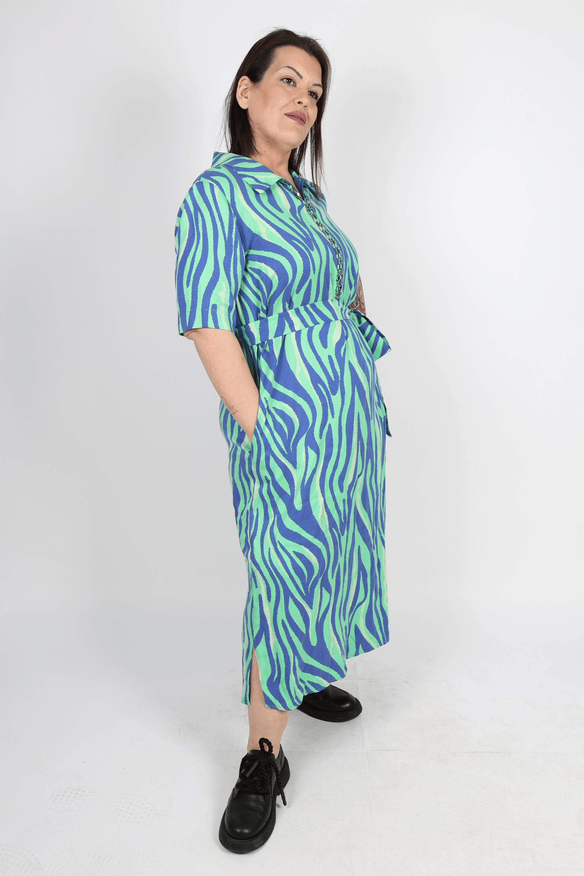 Рокля, Зелен Roberto Fashion Store Dress RBRFDRSSGR121342 42 EU Green