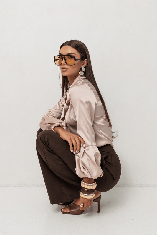 Сатенена дамска риза VIVIENNE — Беж, елегантна и мека LaBalancia Roberto Fashion Store Set 5907378518067 S