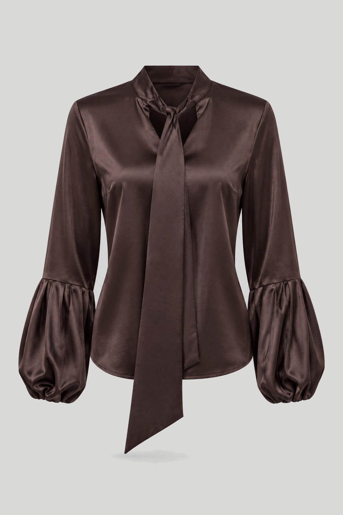 Сатенена дамска риза VIVIENNE – кафява елегантност LaBalancia Roberto Fashion Store Shirt 5907378518074 S