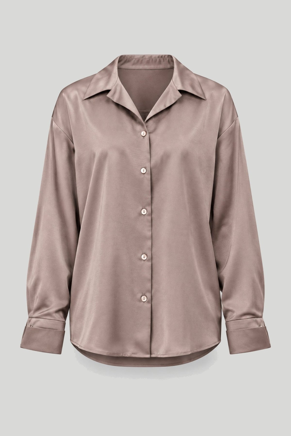 Сатенена риза MADDIE в нюанс Fango – елегантна и комфортна LaBalancia Roberto Fashion Store Set 5907378517916 S