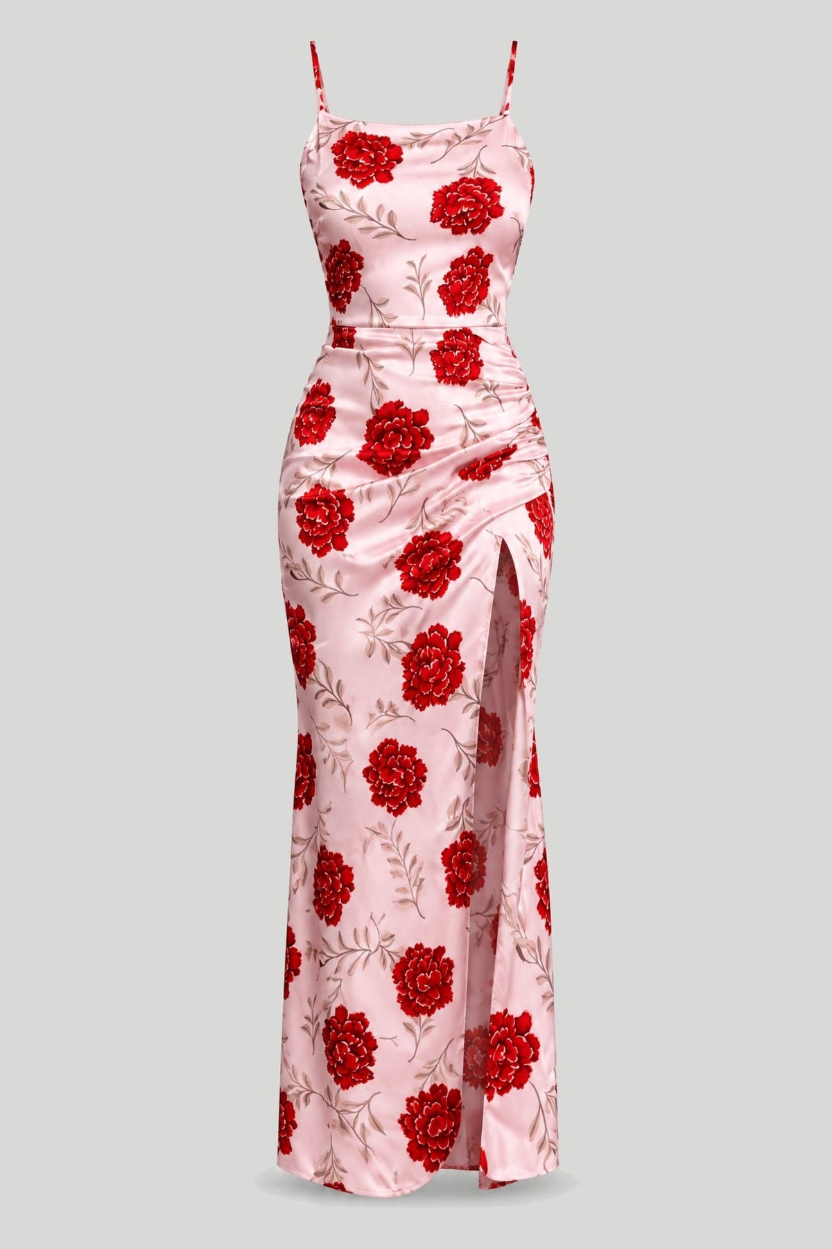 Сатенена рокля - розови цветя LaBalancia Roberto Fashion Store Dress 5907378522330 XS/S