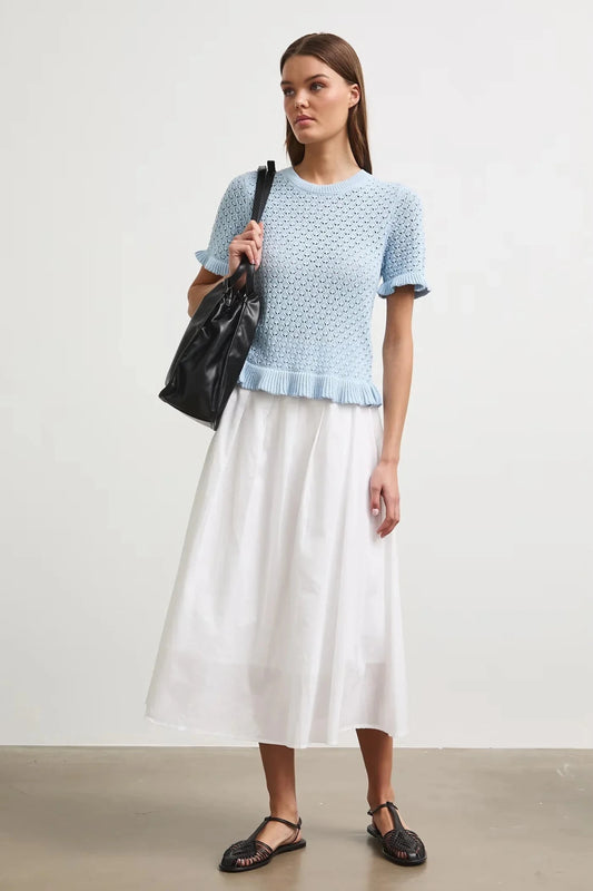Светлосиня дамска тениска слим кройка от 100% памук Medicine Roberto Fashion Store T-shirt RW26-TSD204-50X-XS XS