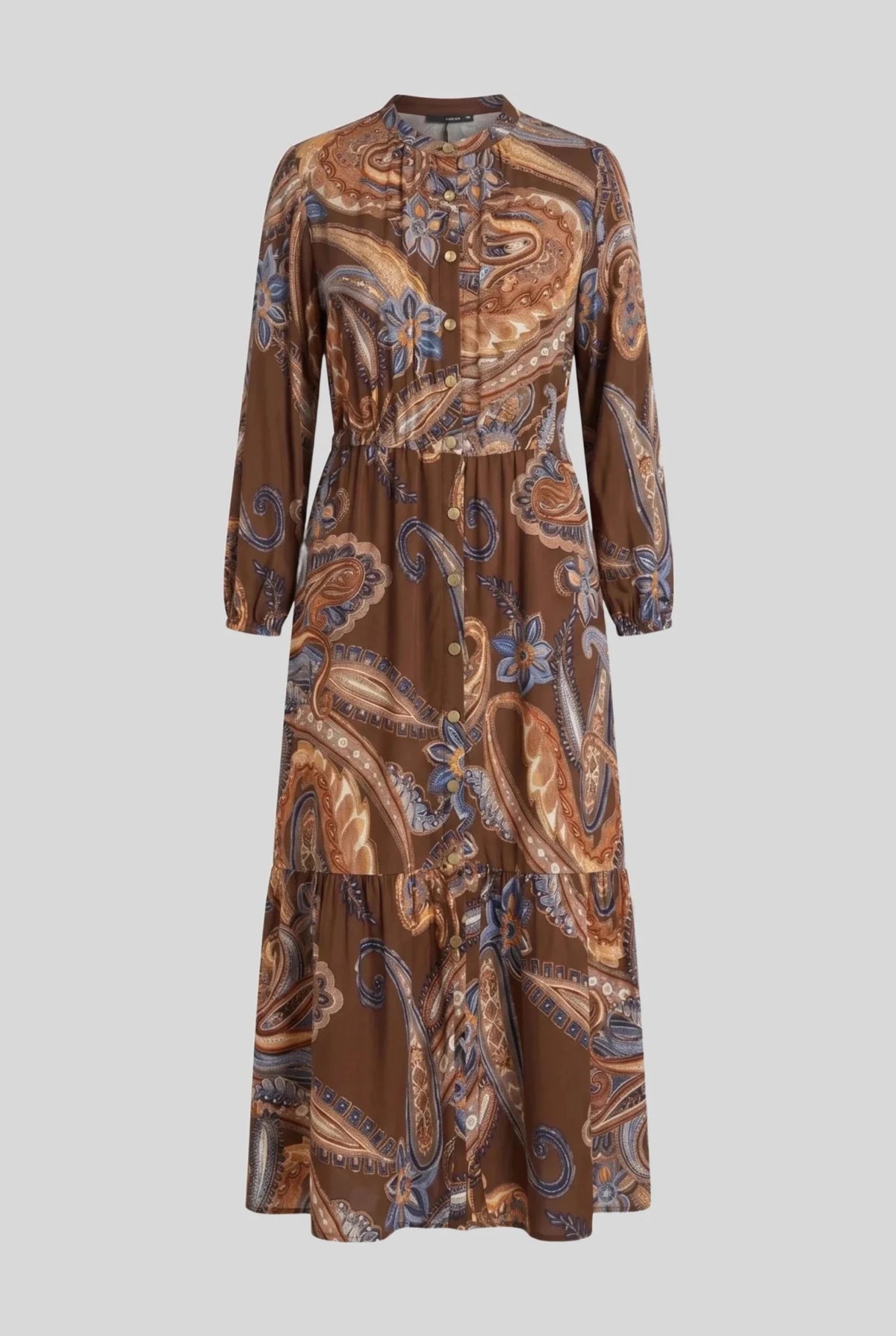 Вискозна миди рокля "Piena" - кафяво Roberto&Co Roberto Fashion Store Dress PIE1007DRSBROMID-44 44