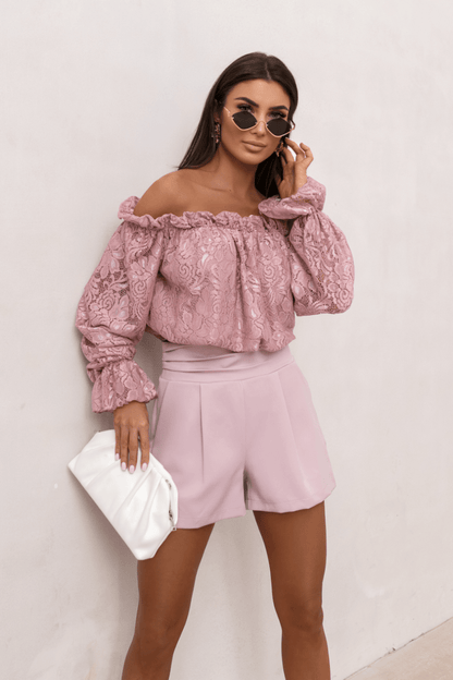 Жена Блуза MIA с дантела в прасковено розово LaBalancia Roberto Fashion Store Set 5907378521623 M
