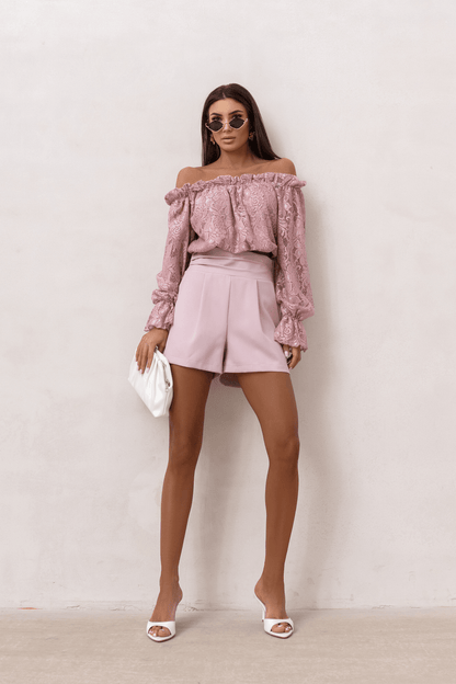 Жена Блуза MIA с дантела в прасковено розово LaBalancia Roberto Fashion Store Set 5907378521630 S
