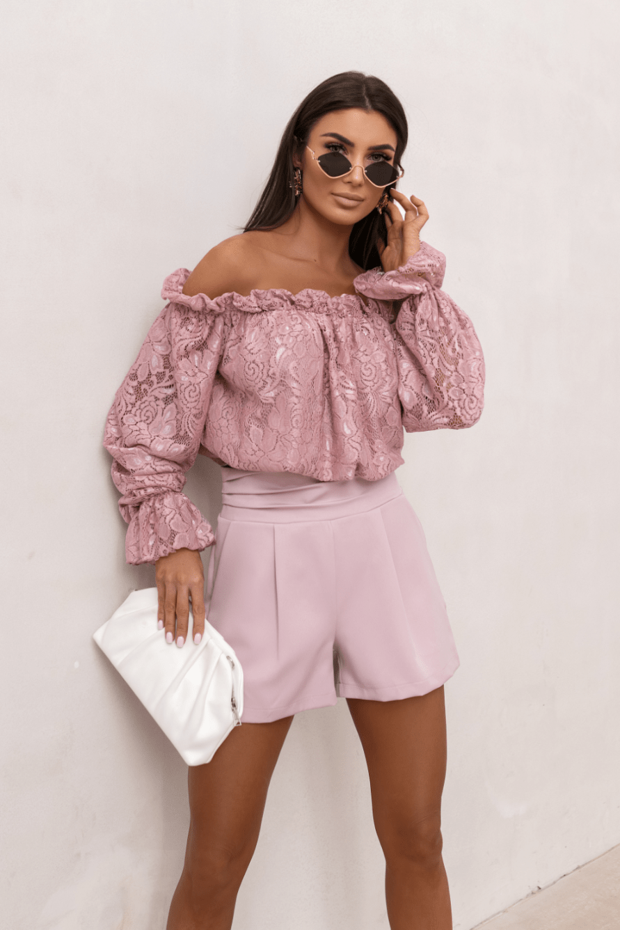 Жена Блуза MIA с дантела в прасковено розово LaBalancia Roberto Fashion Store Set 5907378521630 S