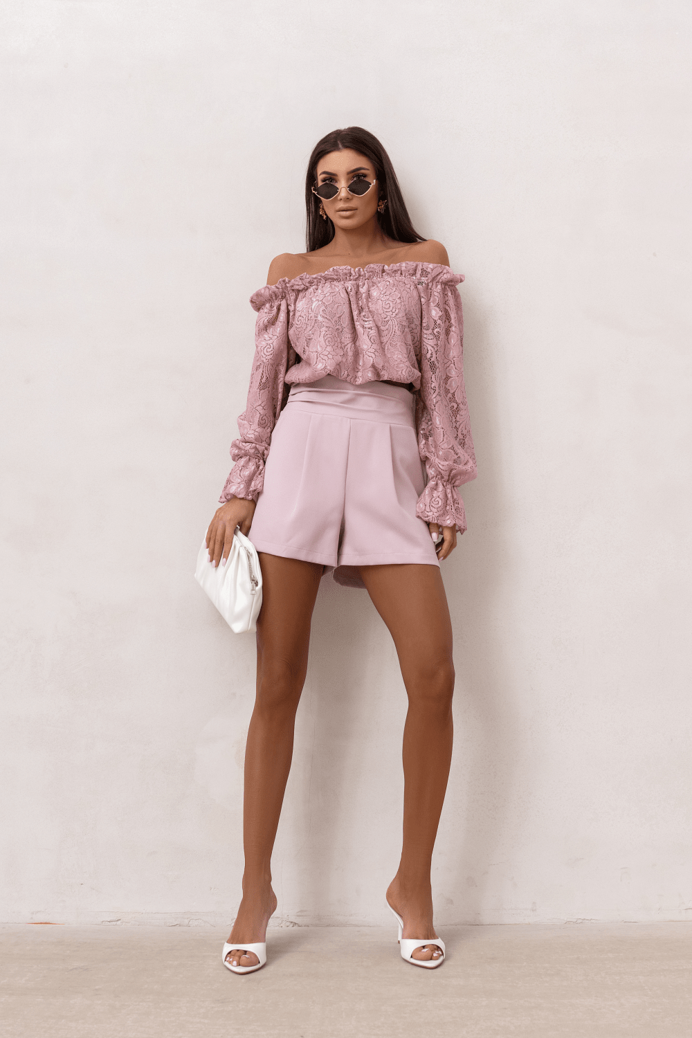 Жена Блуза MIA с дантела в прасковено розово LaBalancia Roberto Fashion Store Set 5907378521616 L