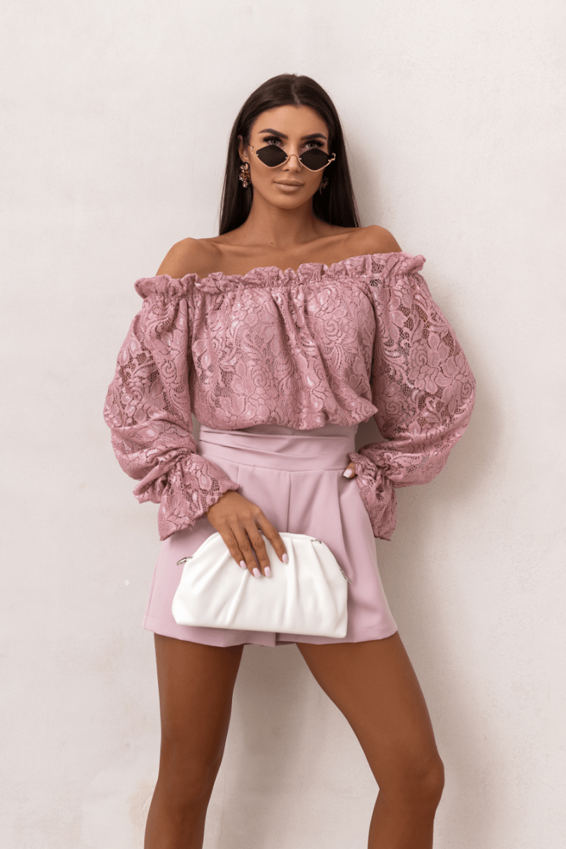 Жена Блуза MIA с дантела в прасковено розово LaBalancia Roberto Fashion Store Set 5907378521623 M