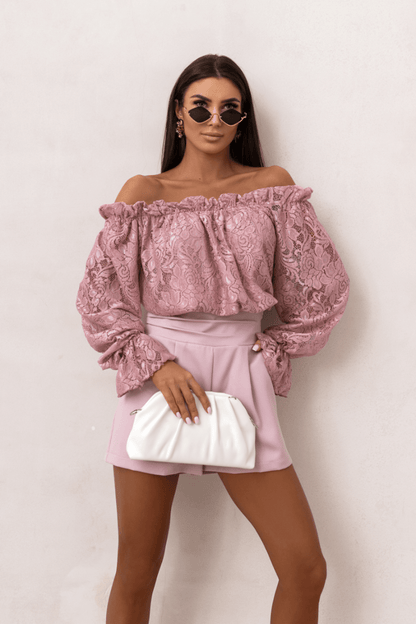 Жена Блуза MIA с дантела в прасковено розово LaBalancia Roberto Fashion Store Set 5907378521623 M