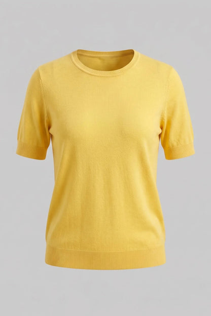 Жълта плетена тениска със сърца на гърба за жени Roberto&Co Roberto Fashion Store Sweater FLC2207KNIBLSYEL-S/M S/M